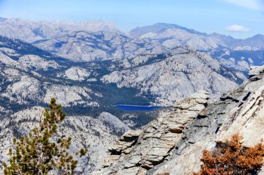 View north from Clouds Rest, towards Tenaya Lake and Polly Dome. Yosemite National Park, California, USA. clipart