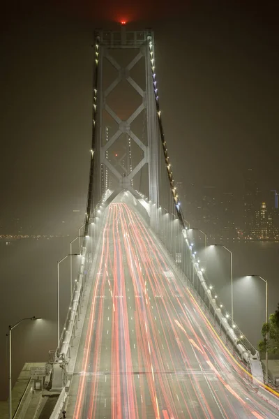 Diretamente Acima Bay Bridge Cercada Por Fumaça Grossa Durante 2020 — Fotografia de Stock