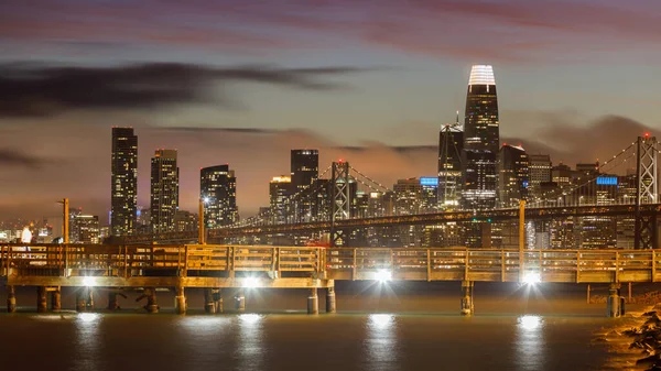 San Francisco Skyline Bay Bridge Port View Park Oakland Californië — Stockfoto