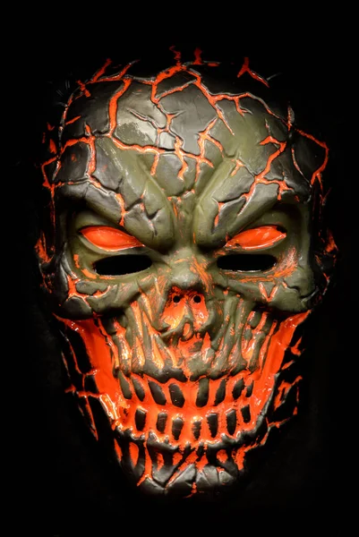 Light Scorched Skull Half Mask Isolerad Svart Färg — Stockfoto