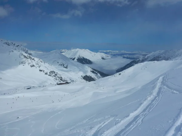 Belo Skitouring Alpes Inverno Áustria — Fotografia de Stock