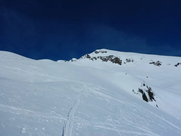 Krásná Skitouring Zimních Alpách Rakousku — Stock fotografie