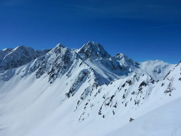 Belo Skitouring Alpes Inverno Áustria — Fotografia de Stock