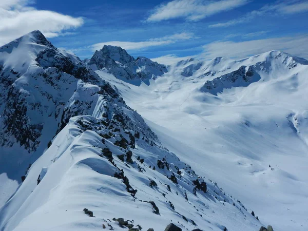 Belo Skitouring Alpes Inverno Áustria — Fotografia de Stock