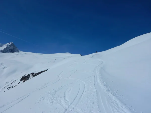 Belo Dia Skitouring Grossvenediger Alpes Áustria — Fotografia de Stock