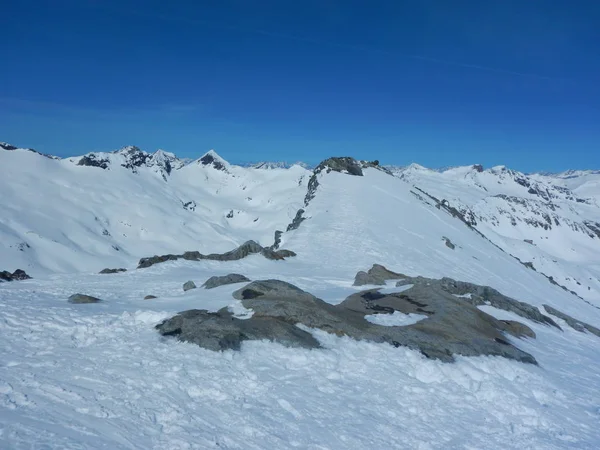 Belo Dia Skitouring Grossvenediger Alpes Áustria — Fotografia de Stock