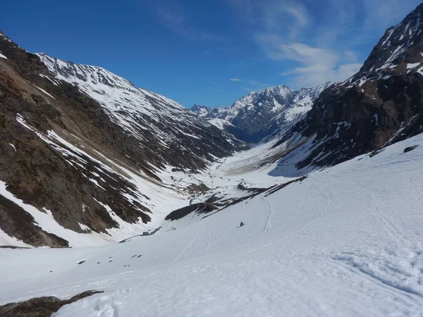 Avusturya Alpleri Nde Otztal Güzel Erken Bahar Skitouring — Stok fotoğraf