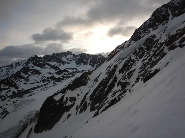 Belo Início Primavera Skitouring Otztal Alpes Áustria — Fotografia de Stock