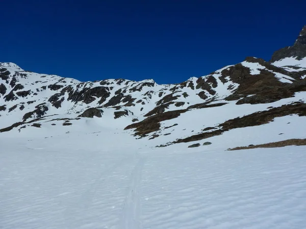 Avusturya Alpleri Nde Otztal Güzel Erken Bahar Skitouring — Stok fotoğraf