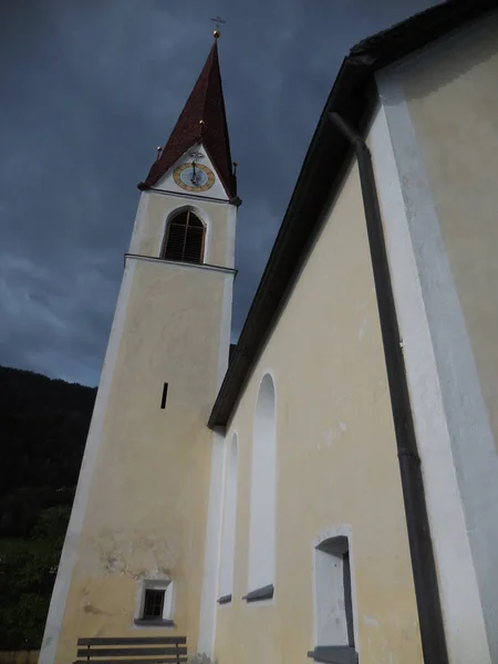 Igreja Parede Branca Vale Otztal — Fotografia de Stock