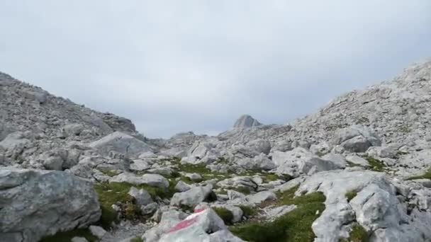 Bergsklättring Grövre Priel Totes Gebirge — Stockvideo