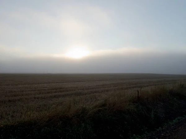 Czech Countryside Road Morning Mist — Stock Photo, Image