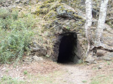 Prag'da divoka sarka Çekya içinde bir mağarada giriş