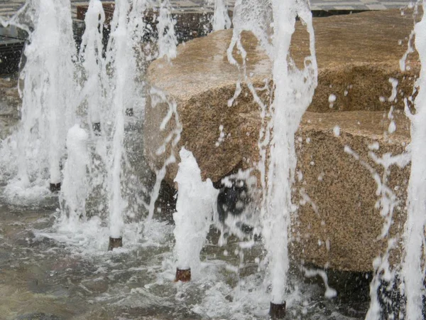 Detalhe Uma Água Uma Fonte Cidade — Fotografia de Stock