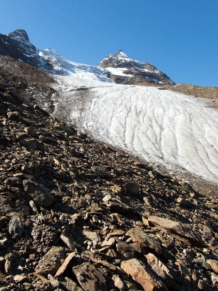 Hermosa Caminata Glaciar Acantilado Montaña Weisskugel Melag — Foto de Stock