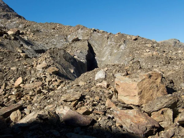 Hermosa Caminata Glaciar Acantilado Montaña Weisskugel Melag — Foto de Stock