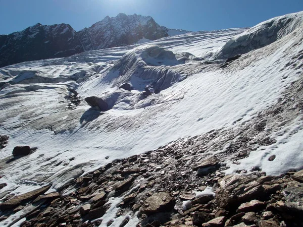 Belle Randonnée Sur Glacier Clim Montagne Weisskugel Melag — Photo