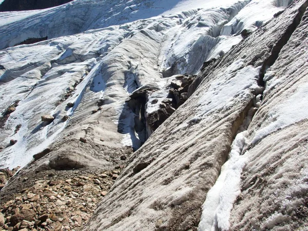 Hermosa Caminata Glaciar Acantilado Montaña Weisskugel Melag — Foto de Stock