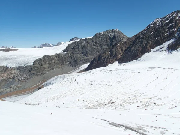 Vackra Glaciären Vandring Och Clim Till Weisskugel Berg Från Melag — Stockfoto