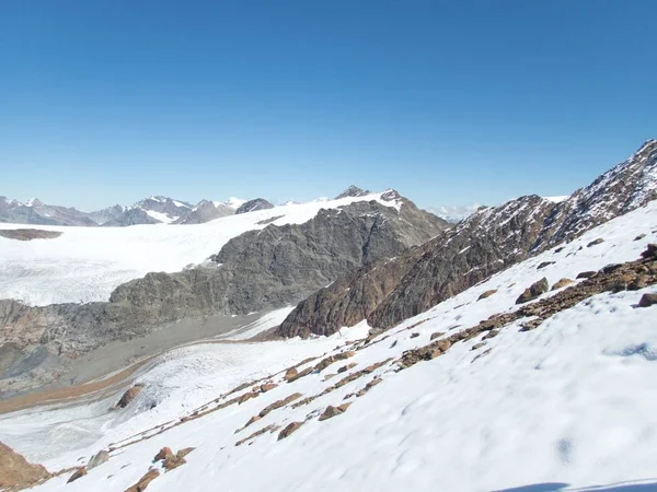 Vackra Glaciären Vandring Och Clim Till Weisskugel Berg Från Melag — Stockfoto