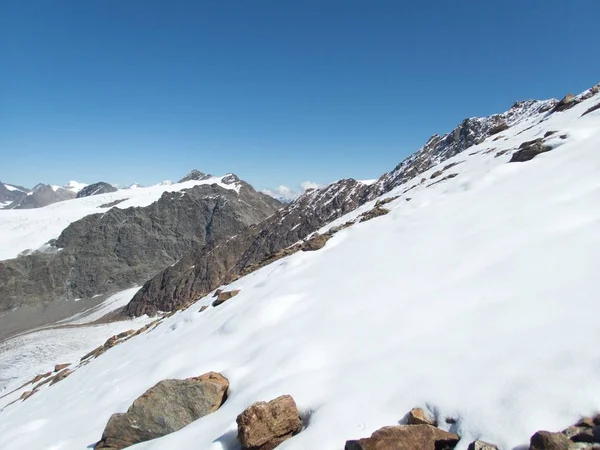 Красивый Ледник Поход Восхождение Гору Вайскугель Мелага — стоковое фото