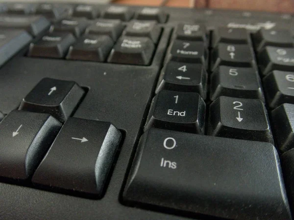 Siyah Bilgisayar Klavye Yakın Bir Detay — Stok fotoğraf