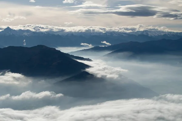 Mooie Herfst Wandelen Berchtesgadener Alpen Met Mist Valey Het Verbluffende — Stockfoto