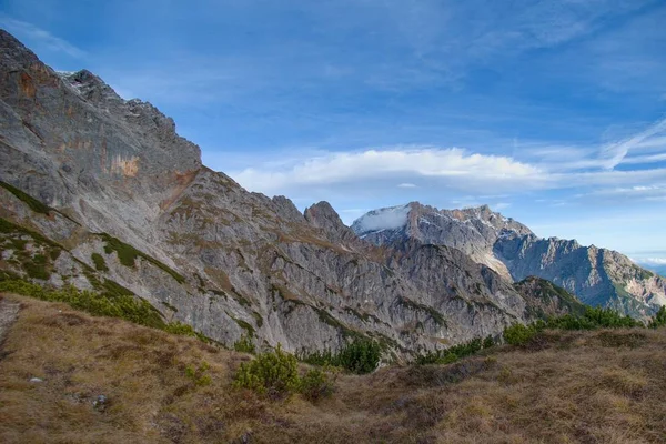 Krásný Podzim Turistiku Alpách Berchtesgadener Mlha Erma Krásným Výhledem — Stock fotografie