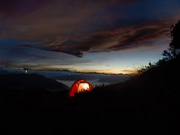 Krásný Podzim Turistiku Alpách Berchtesgadener Mlha Erma Krásným Výhledem — Stock fotografie