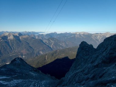 Zugspitze tırmanma güzel soğuk sabah manzara