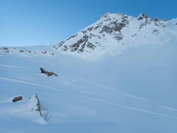 Una Fría Temporada Invierno Hermosa Kuhtai Otztalalps Austria — Foto de Stock