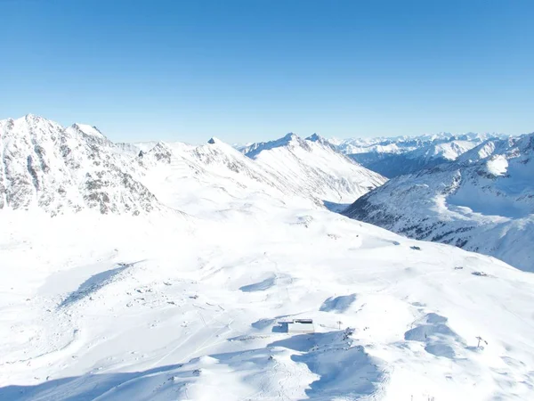 Холодний Красивою Зимового Сезону Kuhtai Otztalalps Австрії — стокове фото