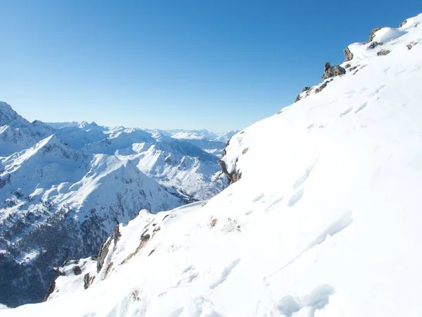 Una Fría Temporada Invierno Hermosa Kuhtai Otztalalps Austria — Foto de Stock