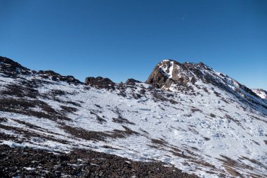Jebel Toubkal kış tırmanışı en yüksek zirvesi Kuzey Afrika Fas yüksek atlas dağlarında