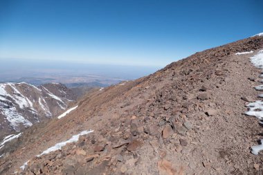Jebel Toubkal kış tırmanışı en yüksek zirvesi Kuzey Afrika Fas yüksek atlas dağlarında