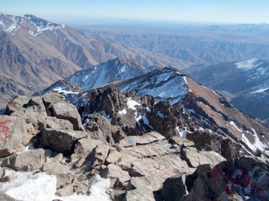 Jebel Toubkal kış tırmanışı en yüksek zirvesi Kuzey Afrika Fas yüksek atlas dağlarında