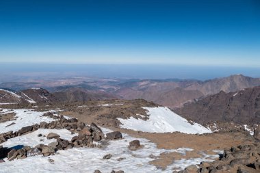 Jebel Toubkal kış tırmanışı en yüksek zirvesi Kuzey Afrika Fas yüksek atlas dağlarında