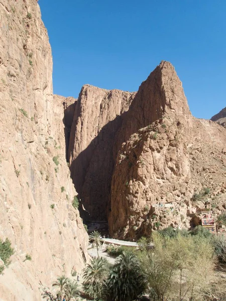 Bela Paisagem Desértica Todra Gorge Atlas Alto Morocco Destino Escalada — Fotografia de Stock
