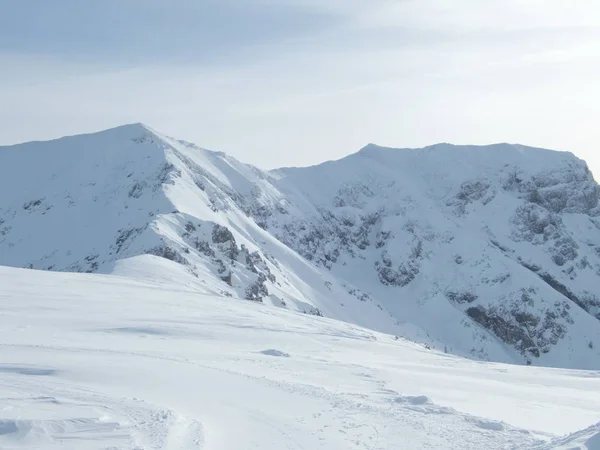 Schöne Winterlandschaft Abenteuer Skitouren Den Alpen — Stockfoto