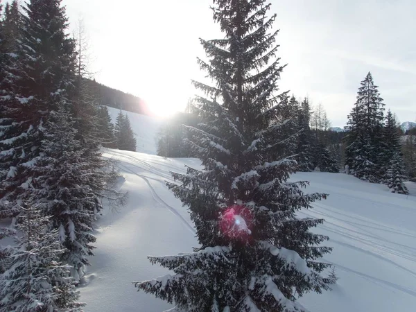 Hermosa Aventura Lanscape Invierno Skitouring Los Alpes — Foto de Stock