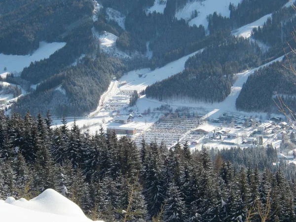 Beau Paysage Hivernal Aventure Skitouring Dans Les Alpes — Photo