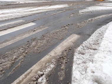 bir kar felaket bir şehirde sokak detay