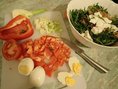 bir taze ve sağlıklı ev yapımı sebze Selahaddin Eyyubi mutfak hazırlanması