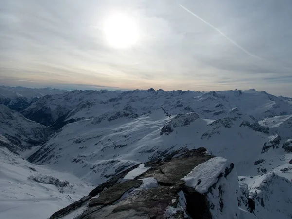 Winter Skitouring Adventure Granastpitzgruppe Mountains Austrian Alps Enzingerboden Stubachtal — Stock Photo, Image