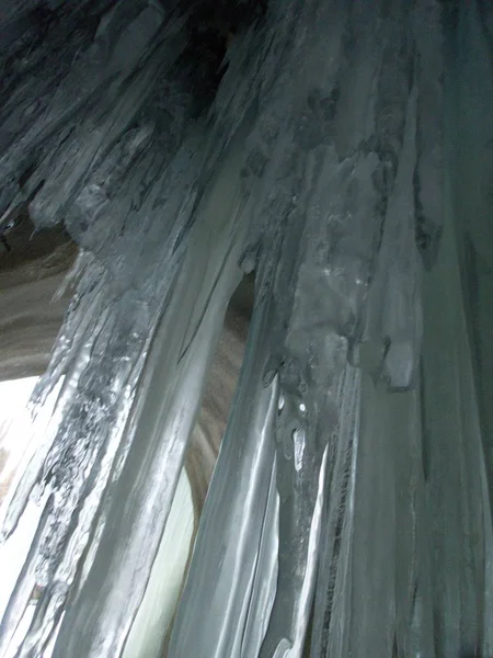 Frozen icicles in beautiful shapes — Stock Photo, Image