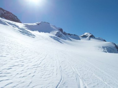 skitouring Avusturya otztal Alpleri'nde kış manzarası