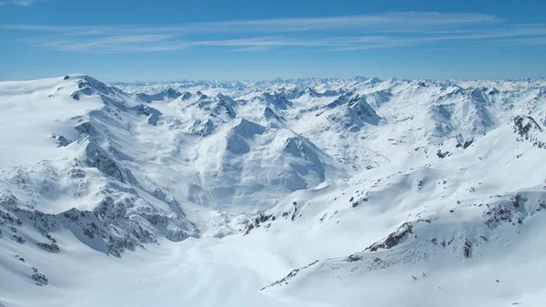 Vinterlandskap för toppturer i Ötztal-Alperna i Österrike — Stockfoto