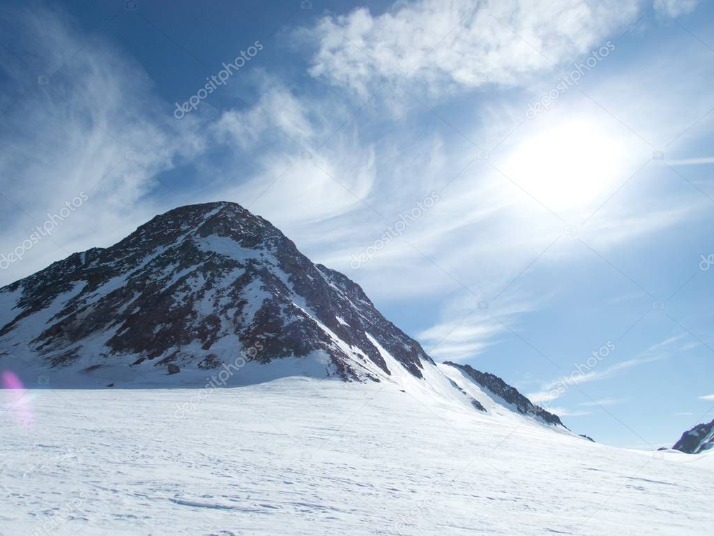 winter landscape for skitouring in otztal alps in austria