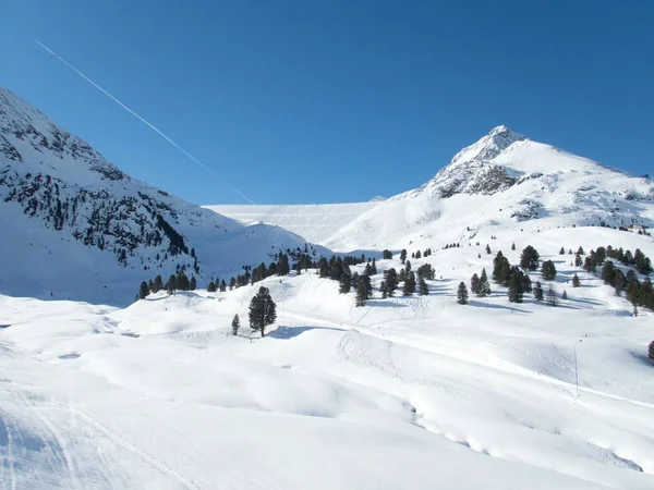 Kuhtai kar kış kayak sezonu — Stok fotoğraf
