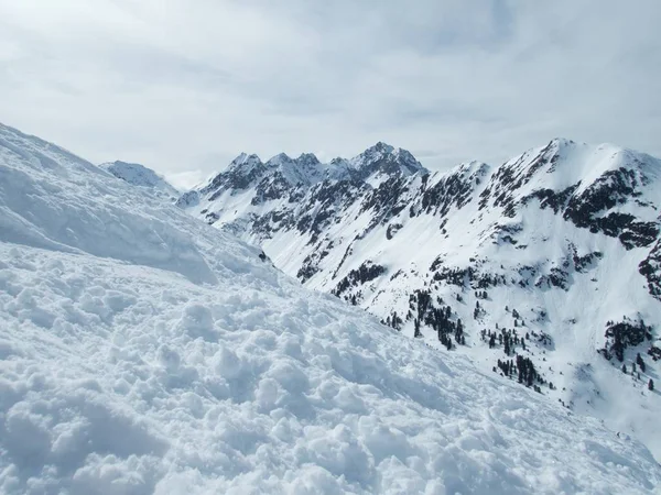 Sneeuw winter skiseizoen in Kühtai — Stockfoto